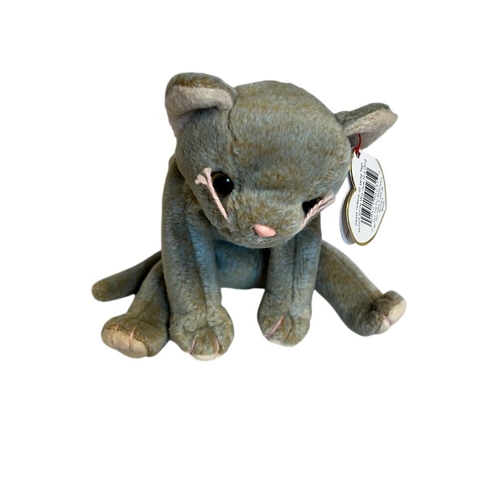 Ty Beanie Baby Scat the Cat 1998 Vintage Plush Grey Tan Kitten 4231